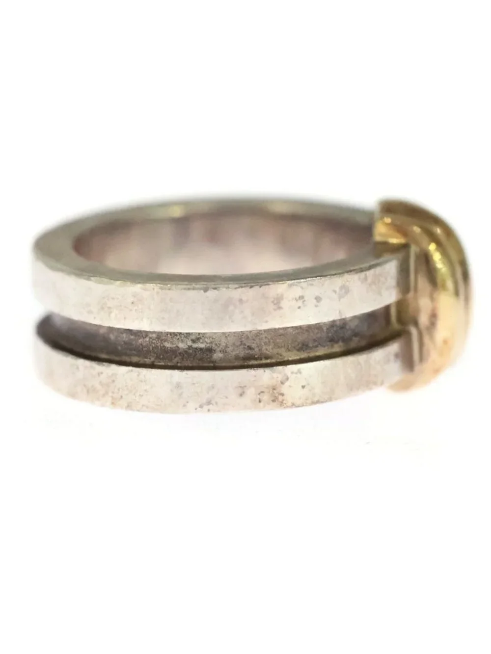 Tiffany & Co Gourd Buds Row Ring Silver Yellow Gold 750
